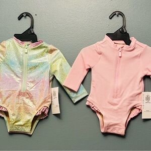 Old Navy Iridescent and Pink Kids Swim One Piece